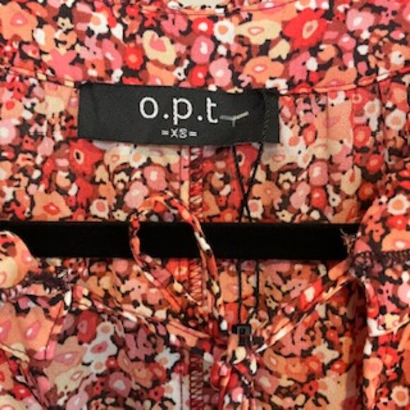 OPT pinks, reds and orange Floral loose fitting Midi dress size XS - Picture 4 of 5
